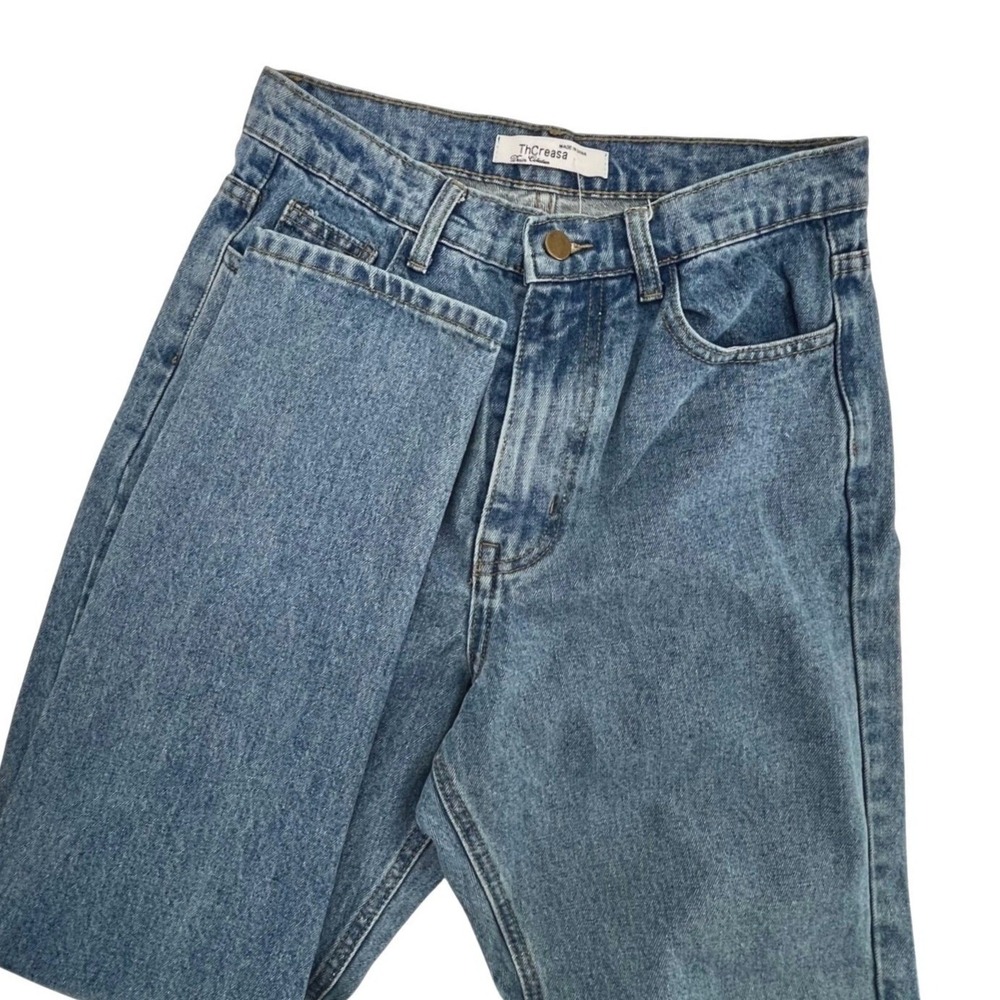 ThCreasa Mom Jeans Women 27 Medium Blue High Rise Tapered Vintage 90s Style
